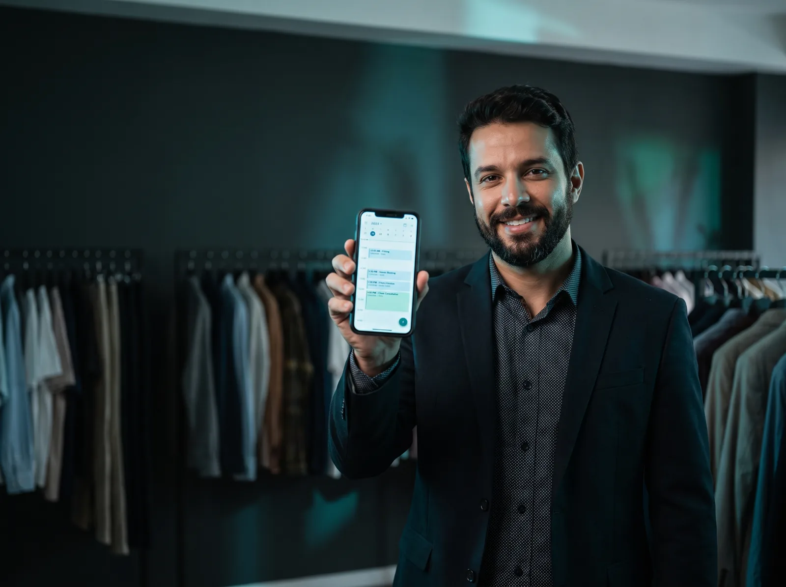 Lojista confirmando pedido pelo WhatsApp no celular, loja de roupa